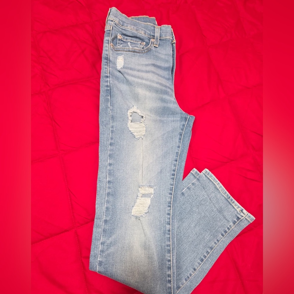 Women's Blue Straight Leg Jeans - Picture 8 of 11